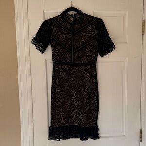 Bardot Black Lace Mini Dress